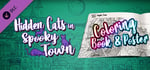 Hidden Cats in Spooky Town - Printable PDF Coloring Book and Poster banner image