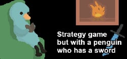 Strategy game but with a penguin who has a sword header banner