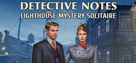 Detective notes. Lighthouse Mystery Solitaire banner