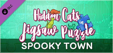 Hidden Cats in Jigsaw Puzzle - Spooky Town banner