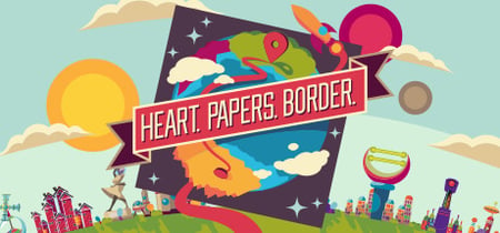 Heart. Papers. Border. banner
