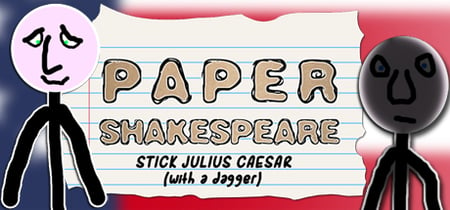Paper Shakespeare: Stick Julius Caesar (with a dagger) banner