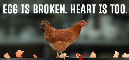 egg is broken. heart is too. banner