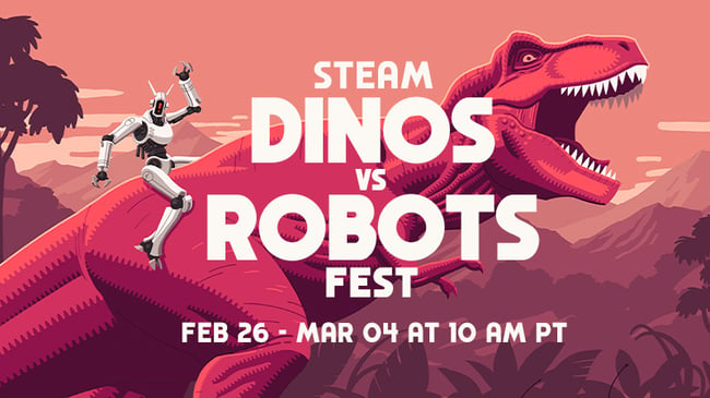 Dinos vs Robots Fest Steam Sale Banner (2024)